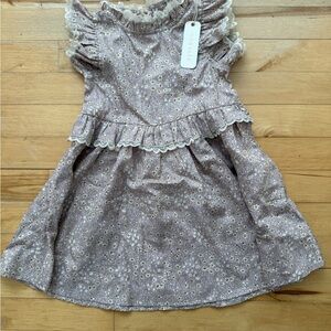 NWT Noralee boutique Kids Floral Ruffle Dress - light lavender